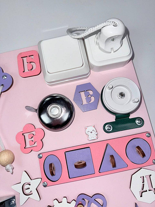 Бизиборд Развивающая доска для девочки 40х50 Развивающая доска девочке от 6 месяцев для развития мелкой моторики Тернополь - изображение 6