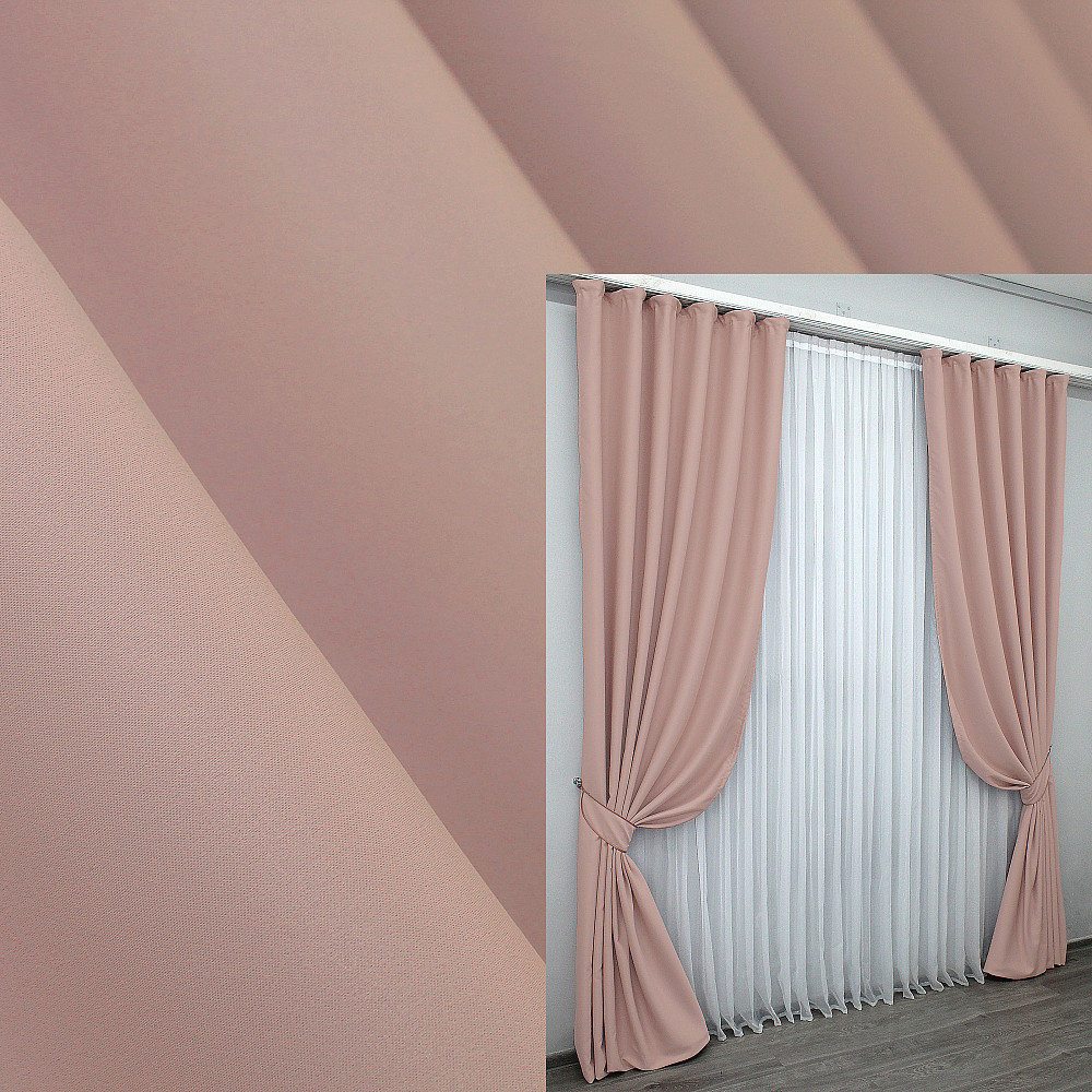 Комплект готовых штор VR-Textil Блэкаут Midnight № 1226ш Светло-пудровый 150х290 см 2 шт (33-0072) Киев - изображение 1