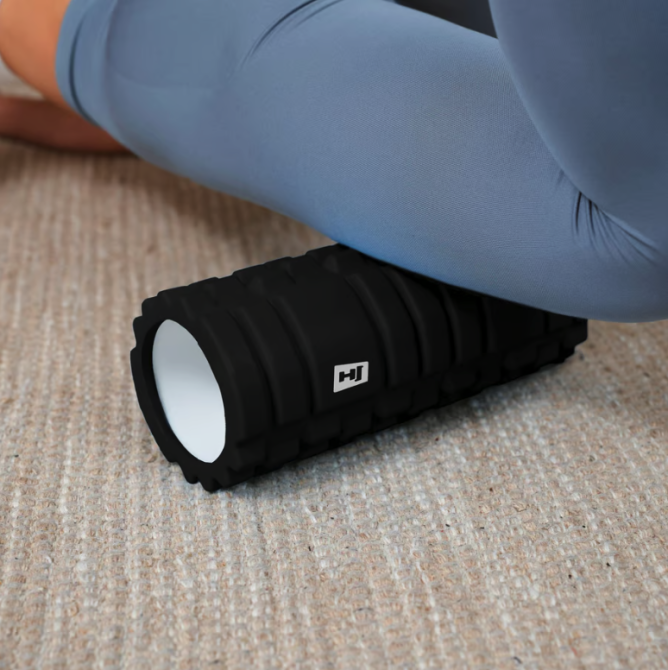 Роллер масажер (валик, ролик) Hop-Sport EVA 33см HS-A033YG чорний Київ - фото 9