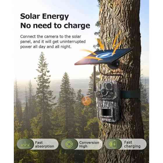 Фотоловичка Inqmega 4G LTE Sim 5MP GPS на сонячній панелі PIR Київ