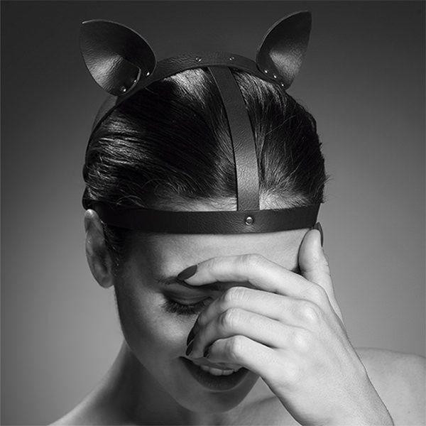 Маска кішечки Bijoux Indiscrets MAZE - Cat Ears Headpiece Black, екошкіра Sex Aura Київ - фото 3