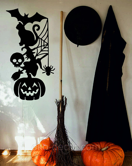 Декоративное настенное Панно «Хэллоуин», Декор на стену 110*59 см, Черный Киев - изображение 2