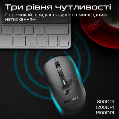 Мишка Promate Samo Wireless/Bluetooth Black (samo.black) Вінниця - фото 4