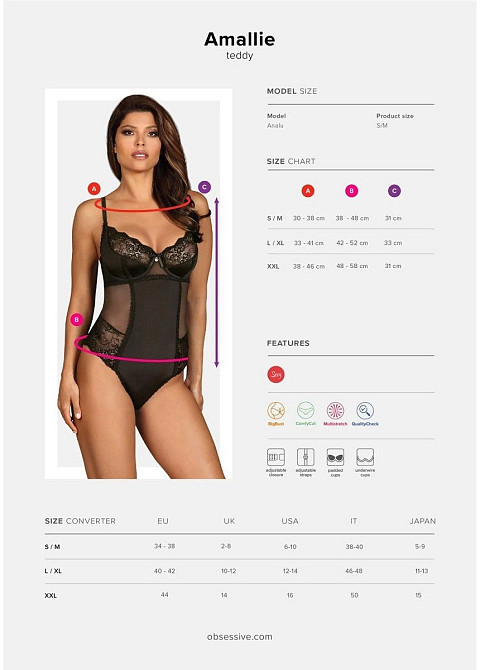Боді Obsessive Amallie body S/M Sex Aura Київ - фото 7