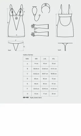 Еротичний мереживний костюм медсестри Obsessive Medica dress 5pcs costume L/XL, сорочка, рукавички, Львов