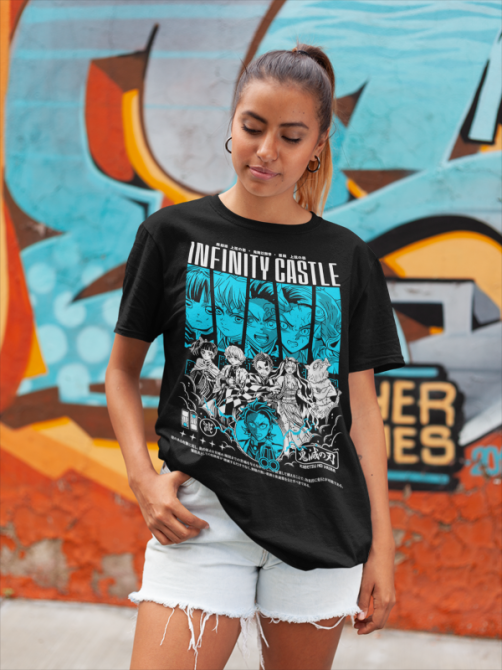 Футболка з аніме принтом Вбивця демонів оверсайз (S/M/L) Чорний AnimeJ0364 Дніпро - фото 5