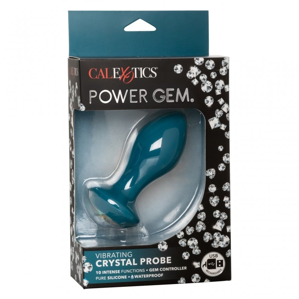 Анальная пробка с вибрацией Vibrating Crystal Probe Голубая California Exotic Sex Aura Киев - изображение 8