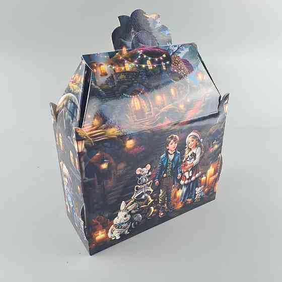 Новогодняя подарочная картонная упаковка для конфет (1000грм) №201 