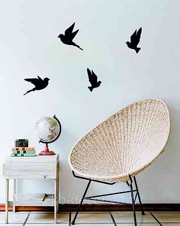 Декоративне настінне Панно «Пташка» Декор на стіну(ціна за 1шт) 30*21 см, Чорний Київ