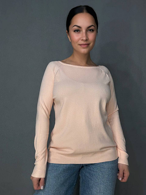 Джемпер жіночий ACCORDDREAM 9377 тонкий светр однотонний базовий, персиковий, one size Київ - фото 9