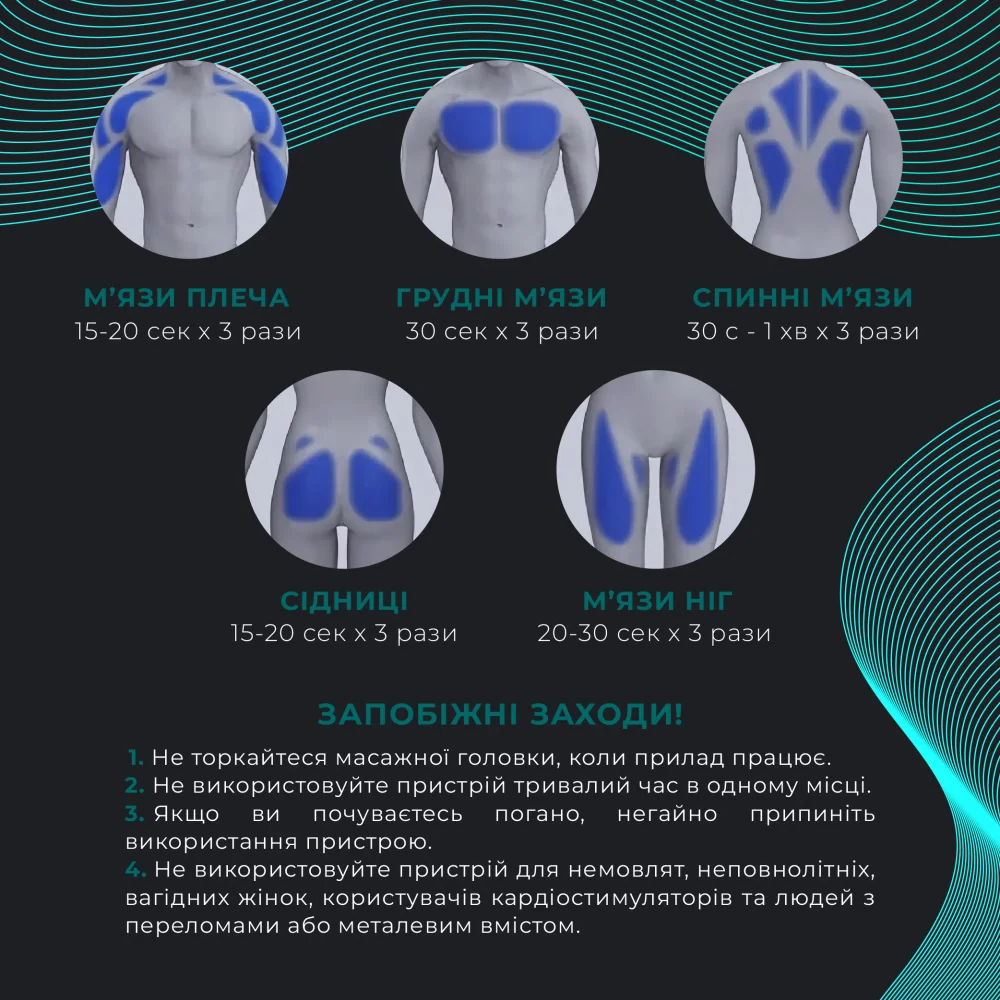 Перкусійний масажний пістолет Booster Lightsaber Mini (6 насадок) Вінниця - фото 10