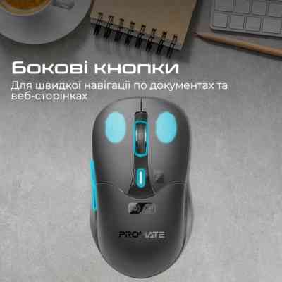 Мышка Promate Samo Wireless/Bluetooth Black (samo.black) Винница