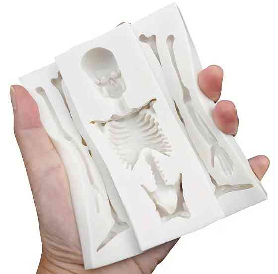 Силиконовая форма Скелет 112 на 97 мм серый Киев