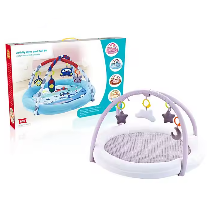 Развивающий детский коврик, коврик с мягкими бортиками и игрушками, игровой коврик для малышей, серый Каменец-Подольский - изображение 2