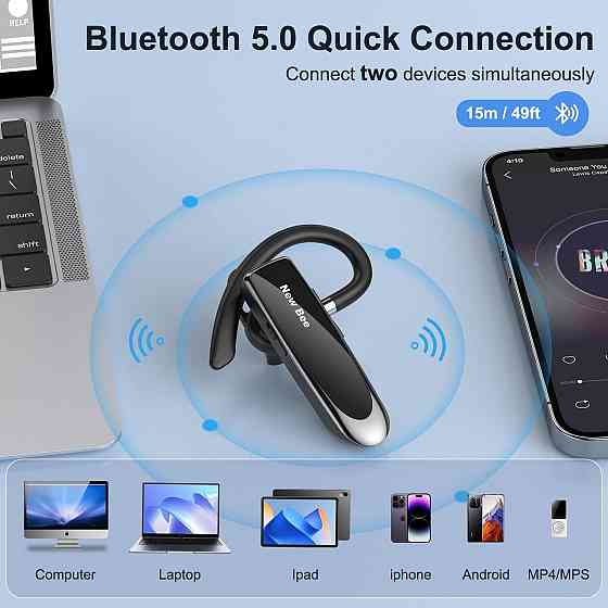 Наушники New Bee B41 Черные Bluetooth беспроводные in-ear TWS 22 ч прослушивания 24 ч разговоров 60 дней в Киев