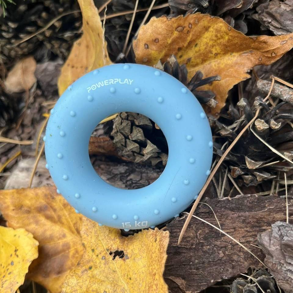 Еспандер кистьовий силіконовий PowerPlay PP-4338 Hand Grip Light 15 кг. Блакитний Каменское - изображение 7