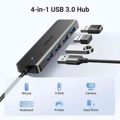 Концентратор Ugreen USB 3.0 to 4хUSB 3.0 1.0m Space Gray CM219 (35574) Вінниця
