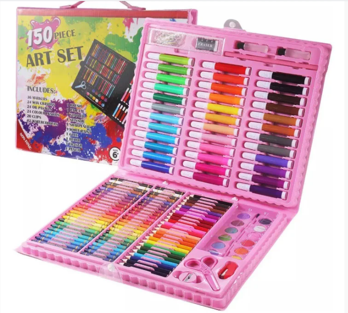 Набір для дитячої творчості у валізі з 150 предметів рожевий EL-1095-1 (20 шт./ясть) Одеса - фото 1