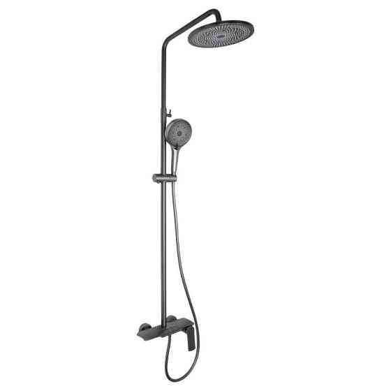Душевая система из латуни Qtap Slavonice на три потребителя (с изливом) QTSLA111GMB45905 Gunmetal Black Харьков