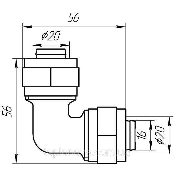 Уголок промежуточный APE 751 L 20x20 ITALY Черновцы
