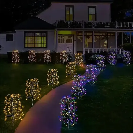 Садовый светильник "Ива" на солнечной батарее, комплект из 2х штук (SFK-46) Коломия