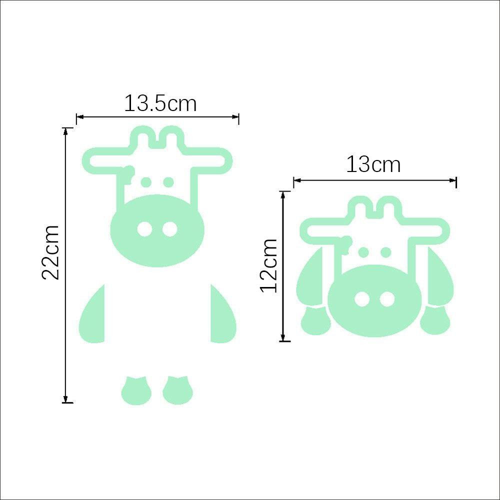 Фосфорна наклейка Корова 12 на 13 см салатовий Київ - фото 2