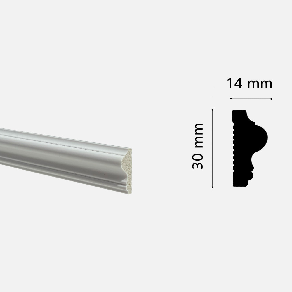 Молдинг з дюрополімеру GRANT DECO AD-019-1 (30 мм*14 мм) 2,4 м Киев - изображение 2