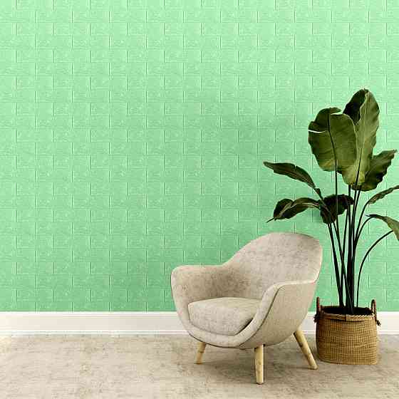 Самоклеюча 3D панель М'ятна цегла Київ