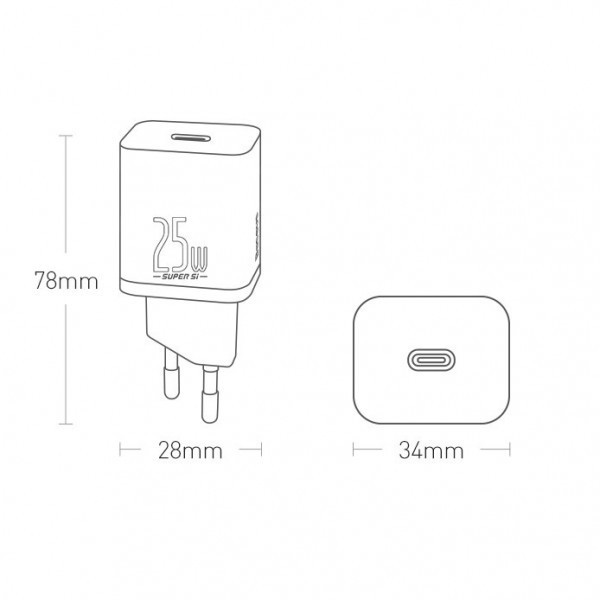 Зарядний пристрій 1xUSB 25W (USB-C) Чорний Baseus (CCSP020101) Киев - изображение 7