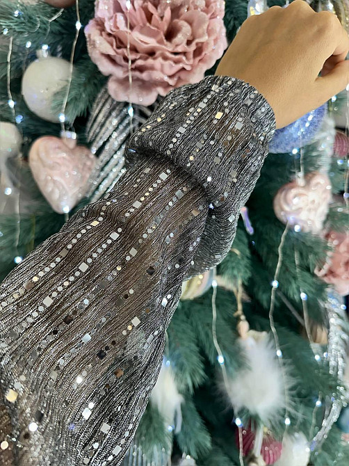 Жіноче святкова блискуча сукня міні з паєтками Сталевий, 42/46 Одеса - фото 5