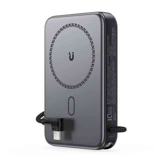 Павербанк 10000 mAh ACEFAST M24-10000 22.5W быстрая зарядка магнитный встроенный кабель подставка power bank повербанк Одесса