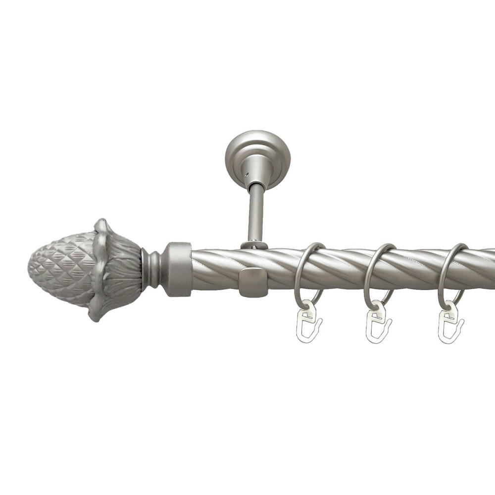 Карниз Orvit Цинара металевий однорядний відкритий скручена труба кільце металеве Сатин 25 мм 240 см Львов - изображение 1