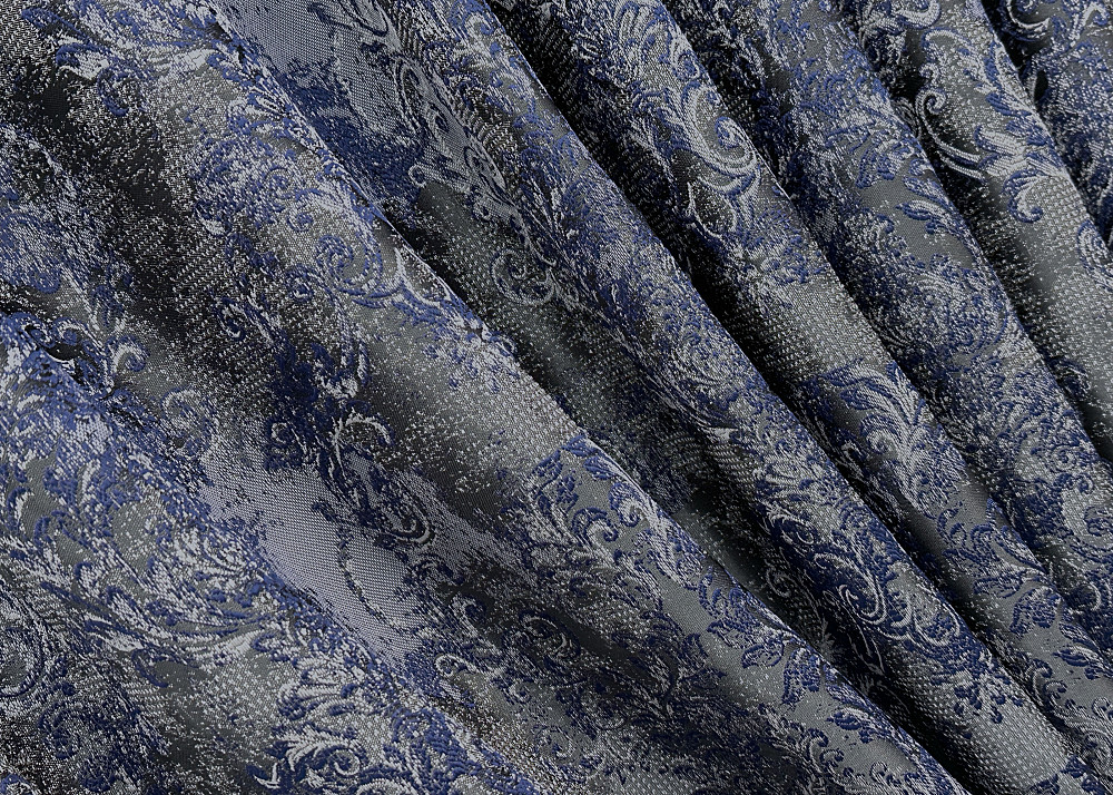 Комплект готових штор VR-Textil Льон Преміум № 1835ш Сірий з синім 150х295 см 2 шт (33-0827) Київ - фото 6