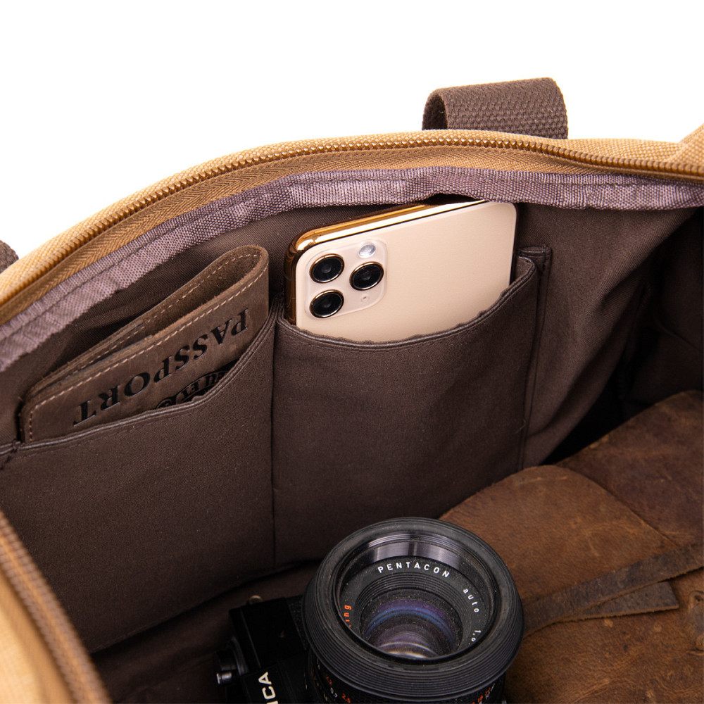 Дорожня сумка текстильна Vintage 20666 Коричнева Київ - фото 7