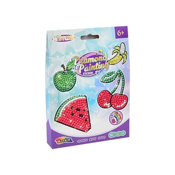 Дитяча алмазна мозаїка "Фрукти" FG24030101B-3 фігурки-наклейки Вінниця