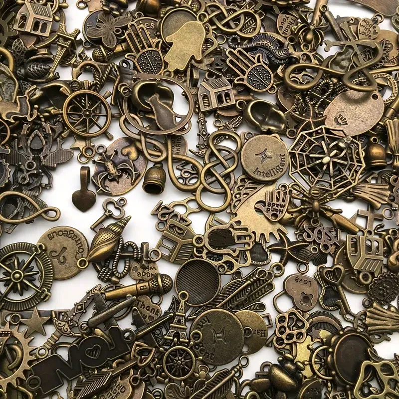 Набір металевих підвісок 100г, шарми шарміки, змішані, бронза, для творчості та рукоділля Київ - фото 4