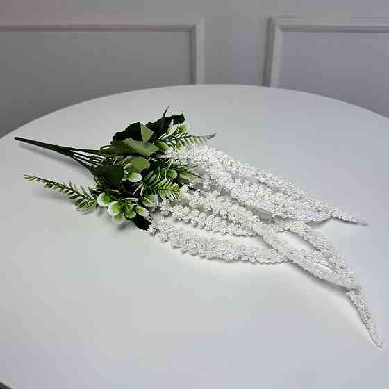 Ветка амаранта искусственная 5шт/уп. Цвет: белый IK-19 Ивано-Франковск