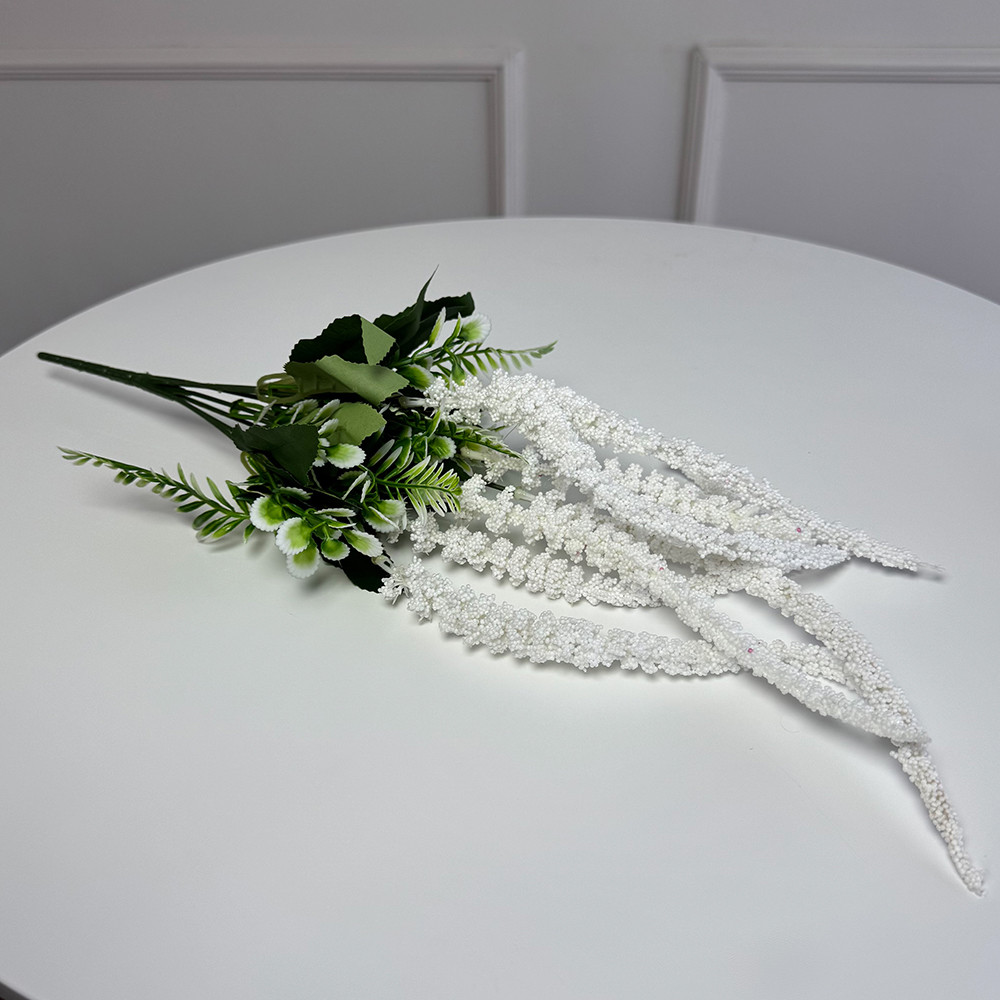 Гілка амаранту штучна 5шт/уп. Колір: білий IK-19 Івано-Франківськ - фото 1