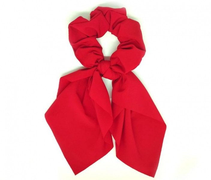 Бант Твіллі червоний на гумці для волосся Київ - фото 1