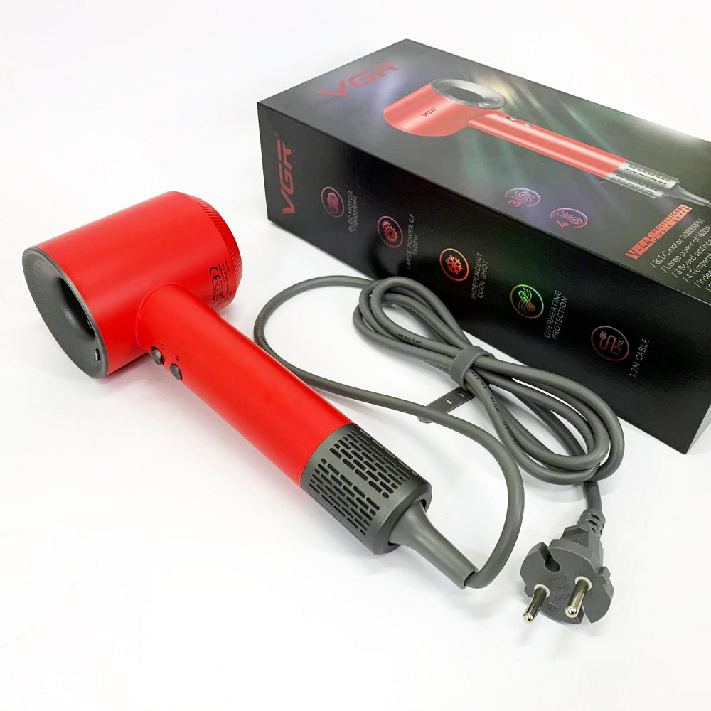 Фен з регульованою швидкістю і температурою VGR, Фен з регулюванням температури і потоку повітря JU-14 Івано-Франківськ - фото 4