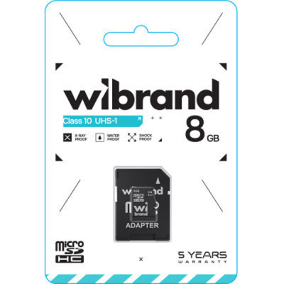Карта памяти Wibrand 8GB microSD class 10 (WICDHC10/8GB-A) Винница - изображение 2