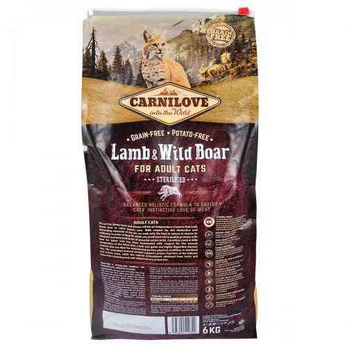 Корм сухий Carnilove Cat Sterilised для стерилізованих котів з ягнятиною та диким кабаном 6 кг Київ
