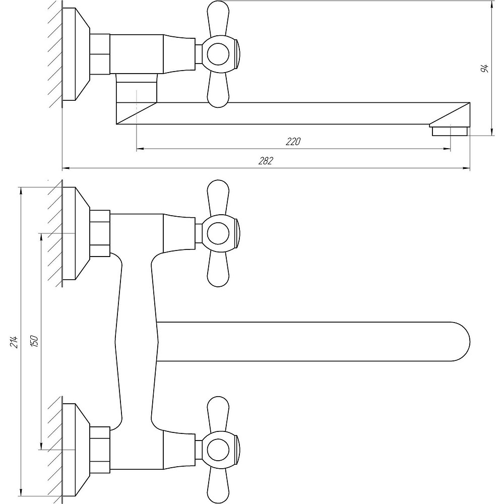 Змішувач для кухні Globus Lux GB-SHARM-361-BR зі стіни плоский вилив 250мм, латунь Тернополь - изображение 4