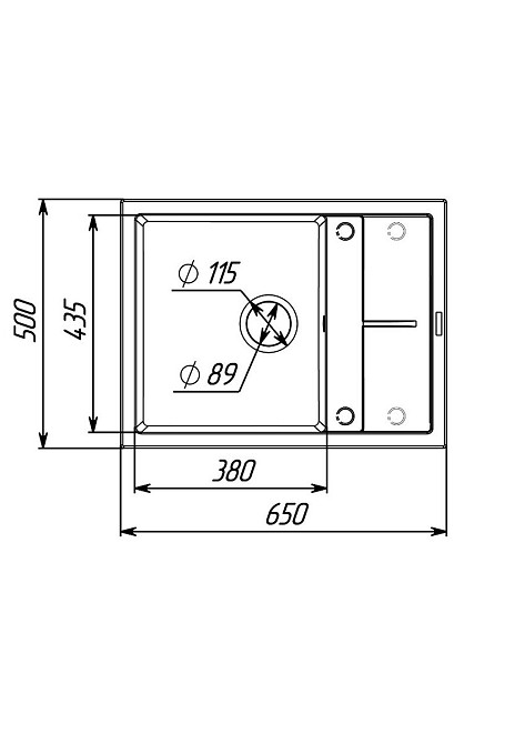 PLATINUM Гранітна мийка для кухні Platinum 6550 LOTOS матова Темна скеля Київ - фото 8