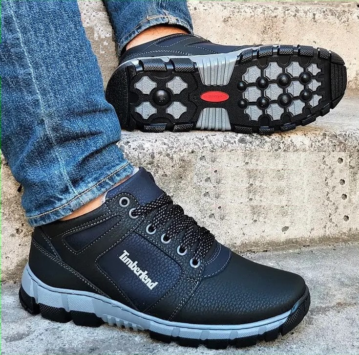 Ботинки Зимние Мужские Кроссовки на Меху Чёрные с Мехом (размеры: 40,41,42,43,45) Видео Обзор Днепр - изображение 1