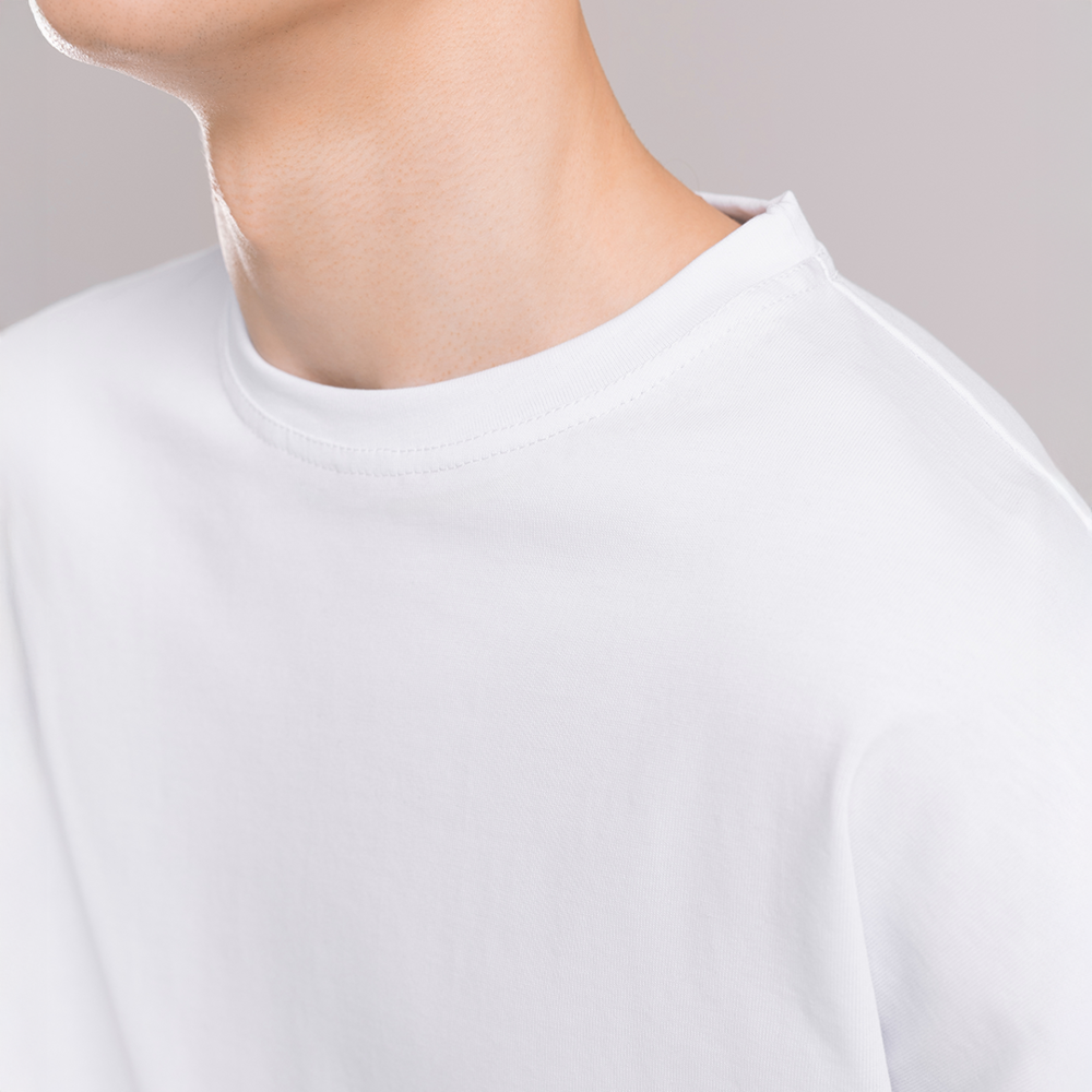 Однотонна біла футболка для чоловіків. Чоловіча біла футболка оверсайз Pobedov Nude Київ - фото 4