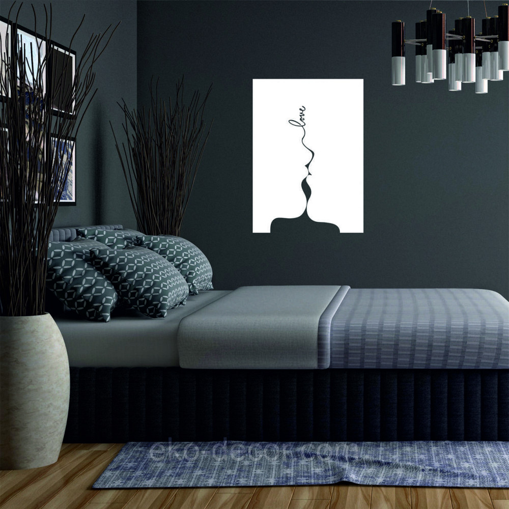 Декоративне настінне 3D Панно «Силует пари», Декор на стіну з об'ємом 50*70 см, Білий Київ - фото 2