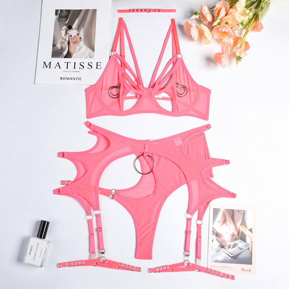 Комплект нижньої білизни еротичний Метелик S рожевий Київ - фото 3