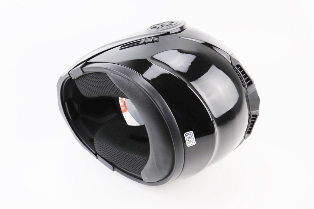 Шолом модуляр, закритий з відкидним підборіддям+відкидні окуляри BLD-159 S (55-56см), ЧОРНИЙ глянець Київ - фото 3