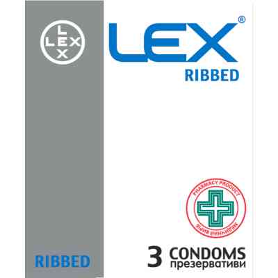 Презервативи Lex Condoms Ribbed 3 шт. (4820144770418) Вінниця